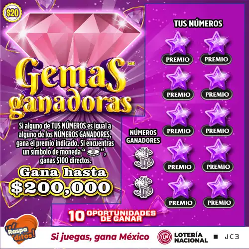 Raspadito Gemas ganadoras (Sorteo 314)